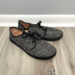 Toms Sneakers Women's 11 Paseo Black and White Marled Speckled Lace‎ Up